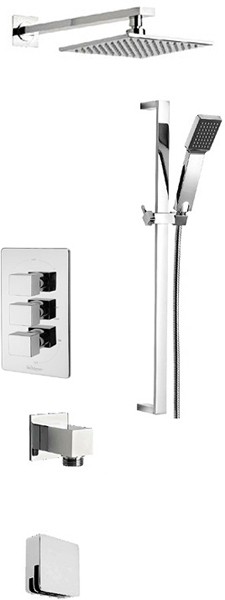 Larger image of Tre Mercati Wilde Thermostatic 3 Way Shower Set (Chrome).