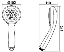 Technical image of Triton Showers T80Z Fast Fit Electric Shower, 9.5kW (White & Chrome).