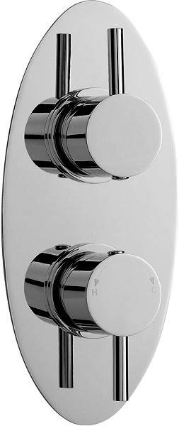 Larger image of Nuie Quest Twin Concealed Thermostatic Shower Valve (Chrome).