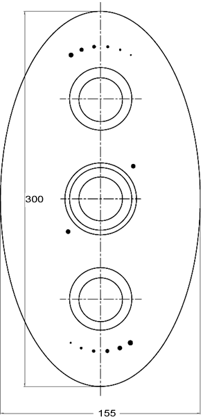 Technical image of Ultra Exact Triple concealed 3/4" thermostatic shower valve