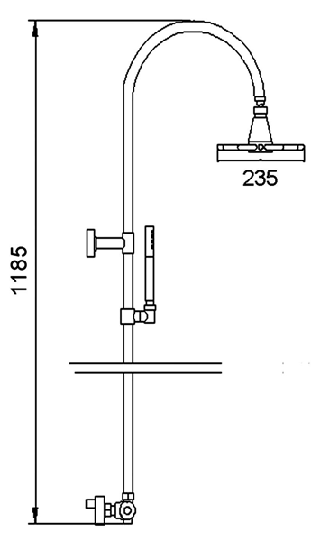 Technical image of Component Infinity Rigid Riser Kit (Chrome).