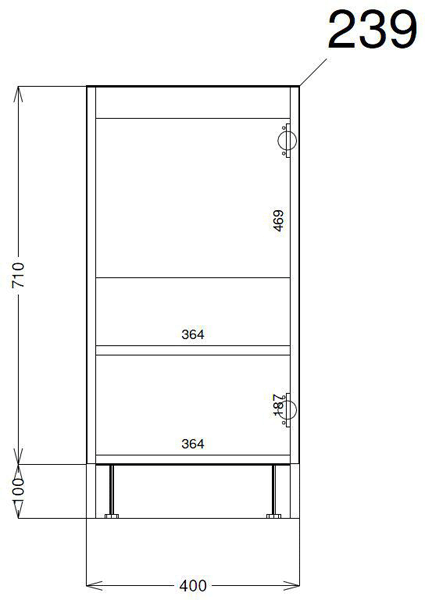 Technical image of HR Apollo Compact Vanity Unit 400mm, Basin & WC Unit 600mm (Grey).