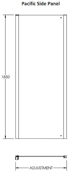 Technical image of Nuie Enclosures Square Shower Enclosure With Pivot Door (700x700).