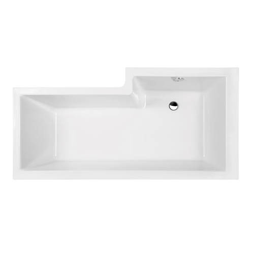 Larger image of Crown Baths Square 1600mm Shower Bath Only (Left Handed).