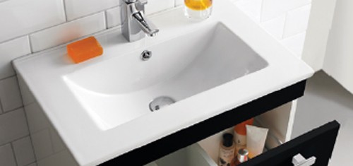 Example image of Ultra Design Vanity Unit With Option 1 Basin (Black). 794x800mm.