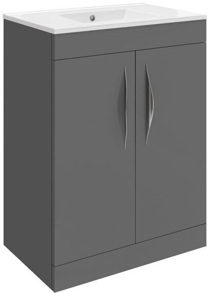 Larger image of Hudson Reed Memoir 600 Vanity Unit With Doors & 120 Basin (Grey).