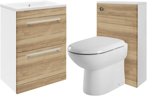 Larger image of Ultra Design 600mm Vanity Unit Suite With BTW Unit, Pan & Seat (Walnut).