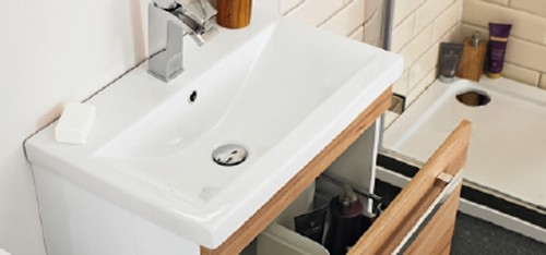 Example image of Ultra Design 600mm Vanity Unit Suite With BTW Unit, Pan & Seat (Walnut).