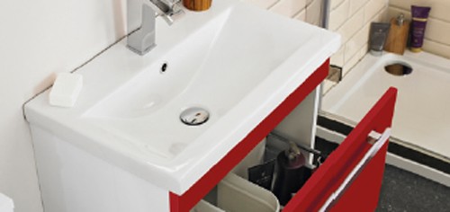 Example image of Ultra Design 600mm Vanity Unit Suite With BTW Unit, Pan & Seat (Red).