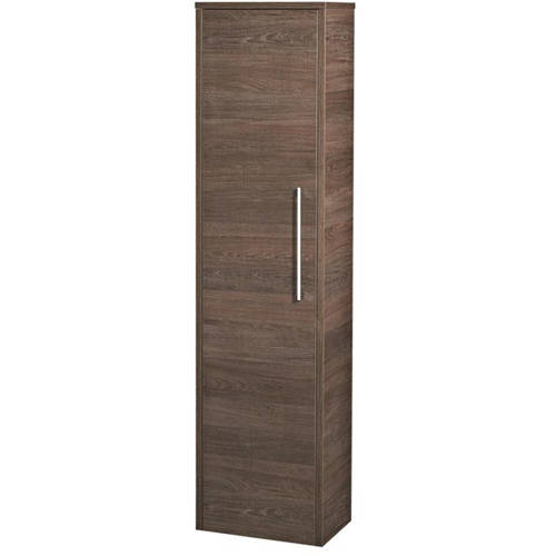 Larger image of Hudson Reed Horizon 350mm Tall Wall Hung Cupboard Unit (Mid Oak).