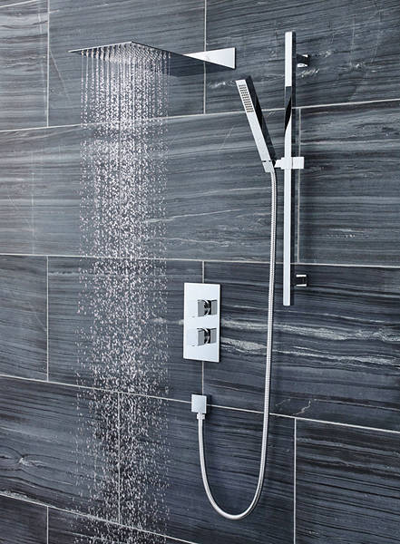 Larger image of Ultra Volt Volt Thermostatic Shower Valve, Thin Head & Slide Rail Kit.