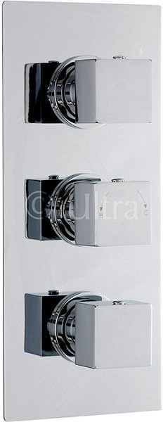 Larger image of Ultra Volt Triple Concealed Thermostatic Shower Valve (Chrome).