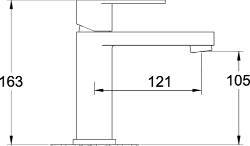 Technical image of Hudson Reed Cloud 9 Basin Tap (Chrome).