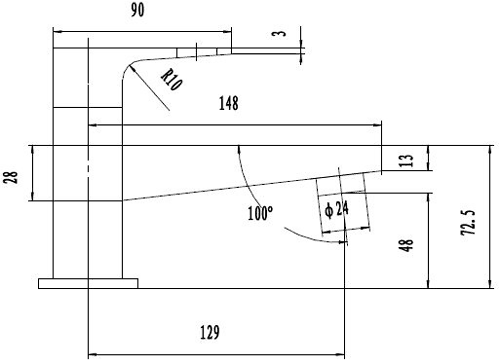 Technical image of Hudson Reed Deco Basin Mixer & Bath Filler Tap Set (Chrome).