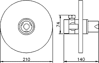 Technical image of Ultra Ecco 1/2" Concealed Thermostatic Sequential Shower Valve.