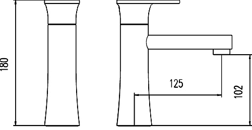 Technical image of Ultra Entity Basin Mixer & Bath Filler Tap Set (Chrome).