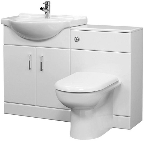 Example image of Ultra Furniture Bromley Furniture Pack With Basin, Pan & Seat (White).