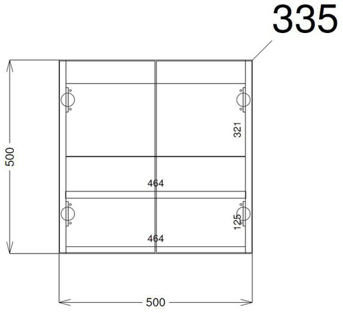 Technical image of Hudson Reed Apollo Wall Hung Vanity Unit & Basin (500mm, Grey).