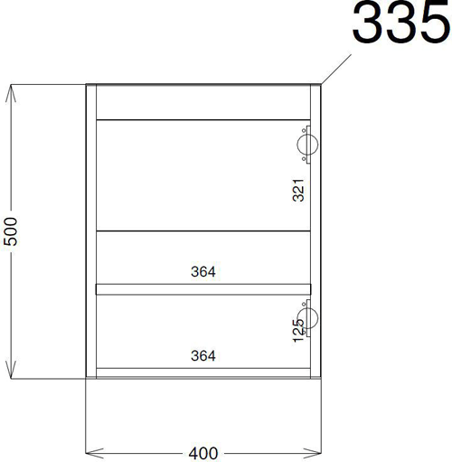 Technical image of Hudson Reed Apollo Wall Hung Vanity Unit & Basin (400mm, Cashmere).