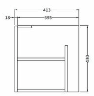 Technical image of HR Sarenna Wall Hung 1000mm Cabinet & Basin LH (White).