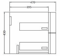 Technical image of HR Sarenna Wall Hung 1000mm Cabinet & Basin LH (Graphite).