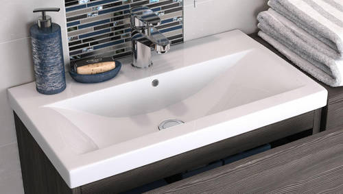 Example image of HR Urban Wall Hung 600mm Vanity Unit & Basin Type 1 (Grey Avola).