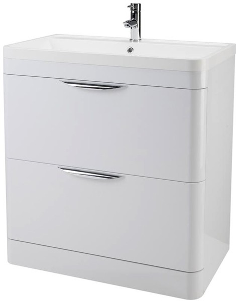 Larger image of Premier Parade Vanity Unit With Curved Corners, Drawers & Basin 800x800.