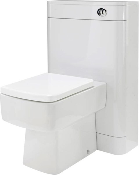 Larger image of Premier Parade Back To Wall WC Unit With Curved Corners (White). 550x850.