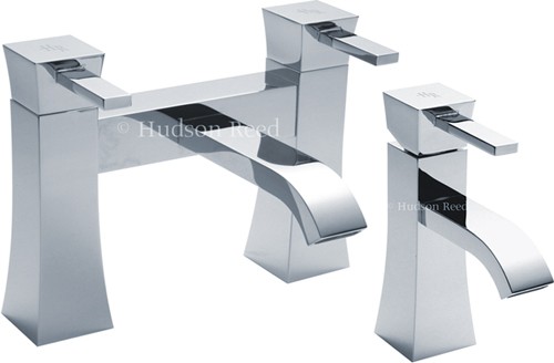 Larger image of Hudson Reed Harmony Basin Mixer & Bath Filler Tap Set (Chrome).