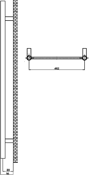 Technical image of Ultra Designer Radiators Yukon Radiator (Chrome). 500x1300mm.