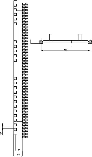 Technical image of Hudson Reed Radiators Covent Radiator. 450X1150mm. 1357 BTU.