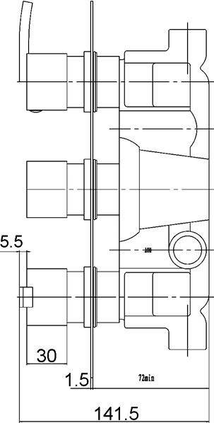 Technical image of Crown Showers Shower Set With Square Handset & Round Head (200mm).