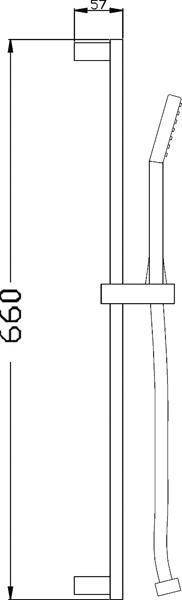 Technical image of Crown Showers Shower Set With Square Handset & Square Head (300x300mm).