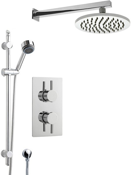 Larger image of Crown Showers Shower Set With Round Handset & Round Head (200mm).