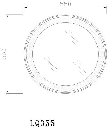 Technical image of Hudson Reed Mirrors Verdi Backlit Bathroom Mirror. 550mm Diameter.