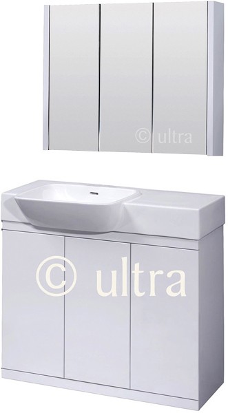 Larger image of Ultra Lux Bathroom Furniture Set (White).