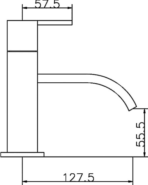 Technical image of Hudson Reed Motif Bath Shower Mixer Tap With Shower Kit (Chrome).