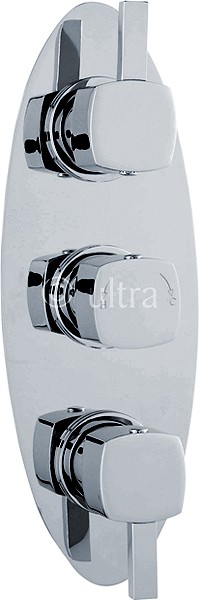 Larger image of Ultra Muse Triple Concealed Thermostatic Shower Valve (Chrome).