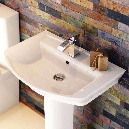 Example image of Premier Ceramics Clara 550mm Basin & Full Pedestal.