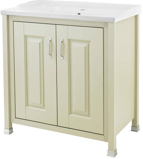 Larger image of Old London Furniture Vanity Unit & Ceramic Basin 800mm (Pistachio).