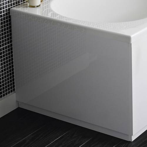 Example image of Hudson Reed Memoir Side & End Bath Panel Pack (Gloss White, 1800x800).