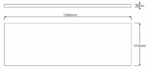 Technical image of Crown Bath Panels Side & End Bath Panel Pack (White, 1500x800mm).