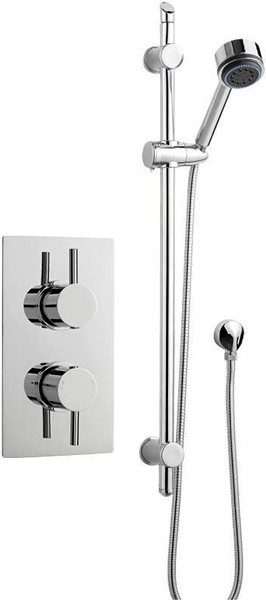 Larger image of Premier Showers Twin Thermostatic Shower Valve & Slide Rail Kit (Chrome).