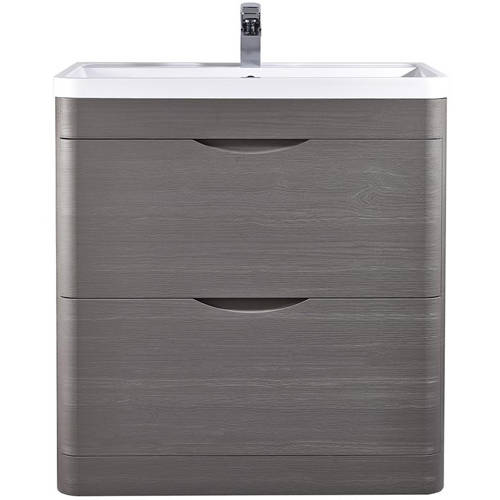 Larger image of Premier Eclipse Vanity Unit & Basin 800mm (Grey Woodgrain).