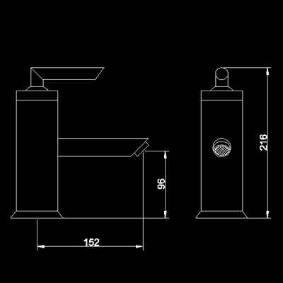 Technical image of Hudson Reed Xeta Bath filler.