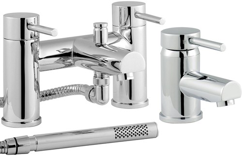 Larger image of Nuie Quest Basin & Bath Shower Mixer Tap Set (Free Shower Kit).