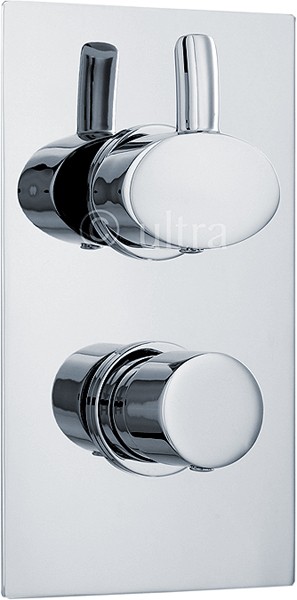 Larger image of Ultra Series 170 Twin Concealed Thermostatic Shower Valve (Chrome).