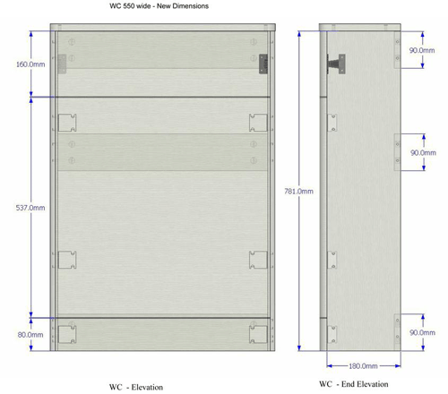 Technical image of HR Sarenna Bathroom Furniture Pack 5 (LH, White)