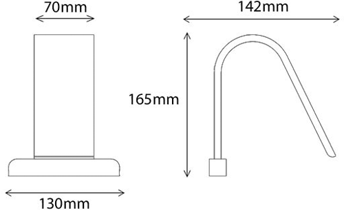 Technical image of Hudson Reed Lighting Curved LED Over Mirror Light & Driver (Warm White).