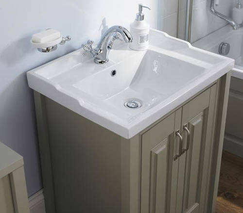 Example image of Old London Furniture 600mm Vanity & 600mm WC Unit Pack (Stone Grey).